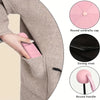 Close-up of a pink folding umbrella with a round canopy, strong rivet, and round handle.