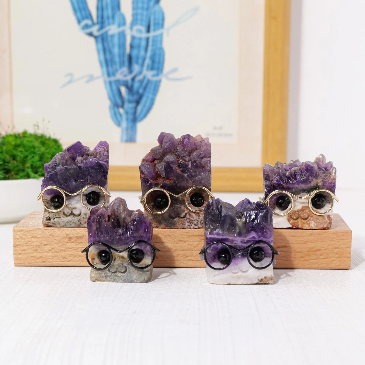 Natural Amethyst Crystal Hedgehog Desk Ornament