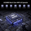 Close-up view of an Intel AX210 Wi-Fi 6E PCIe network card on a circuit board.