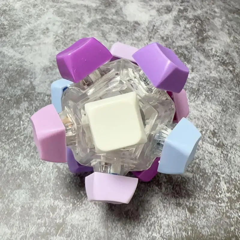 LED Fidget Keychain with 12 Click Buttons