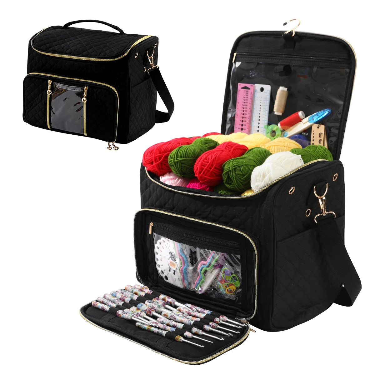 Portable Yarn Storage & Crochet Organizer Bag