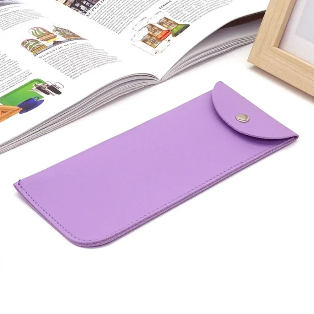 PU Leather Glasses Case with Magnetic Snap Closure