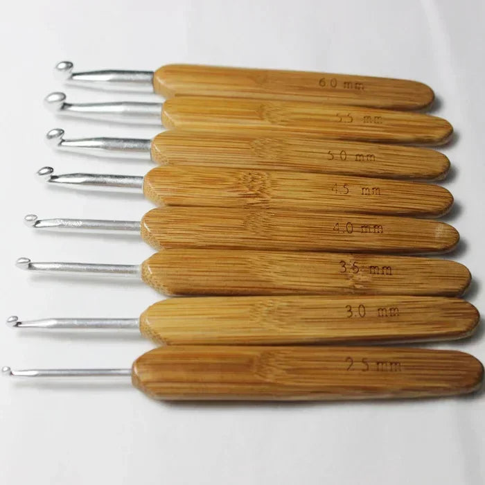 Bamboo Handle Crochet Hooks Set (0.5mm–6.0mm)