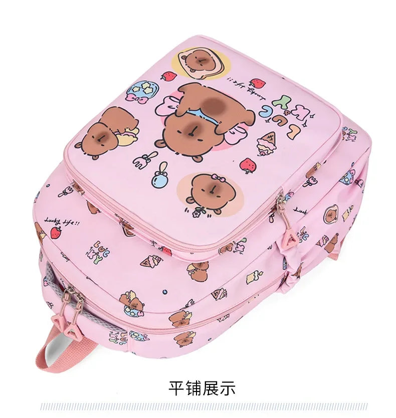 Capybara Cartoon Backpack Set for Kids