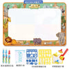 A set of large reusable water drawing mats with magic pens and EVA figure boards for kids