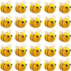 A yellow wool felt bee pompom decoration used for crafts and party supplies.