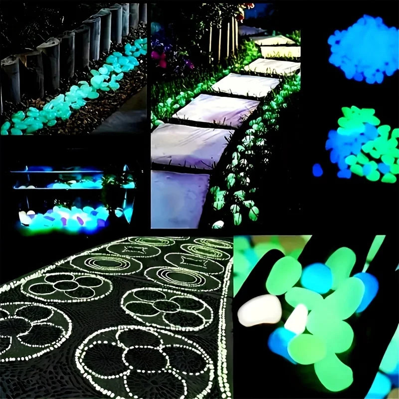 Glow-in-the-Dark Resin Pebbles for Garden & Landscape Lighting