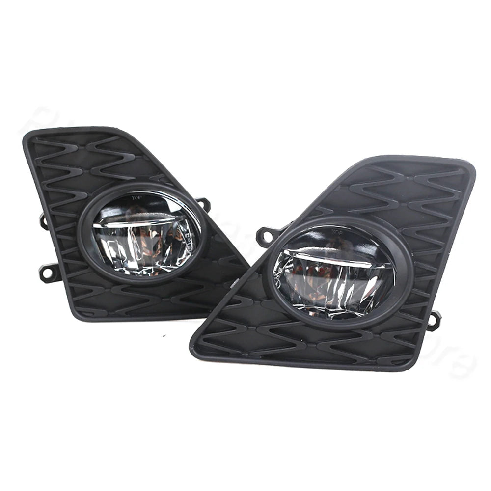 Black LED front fog light grilles for Lexus GS350 and GS450h F Sport vehicles.