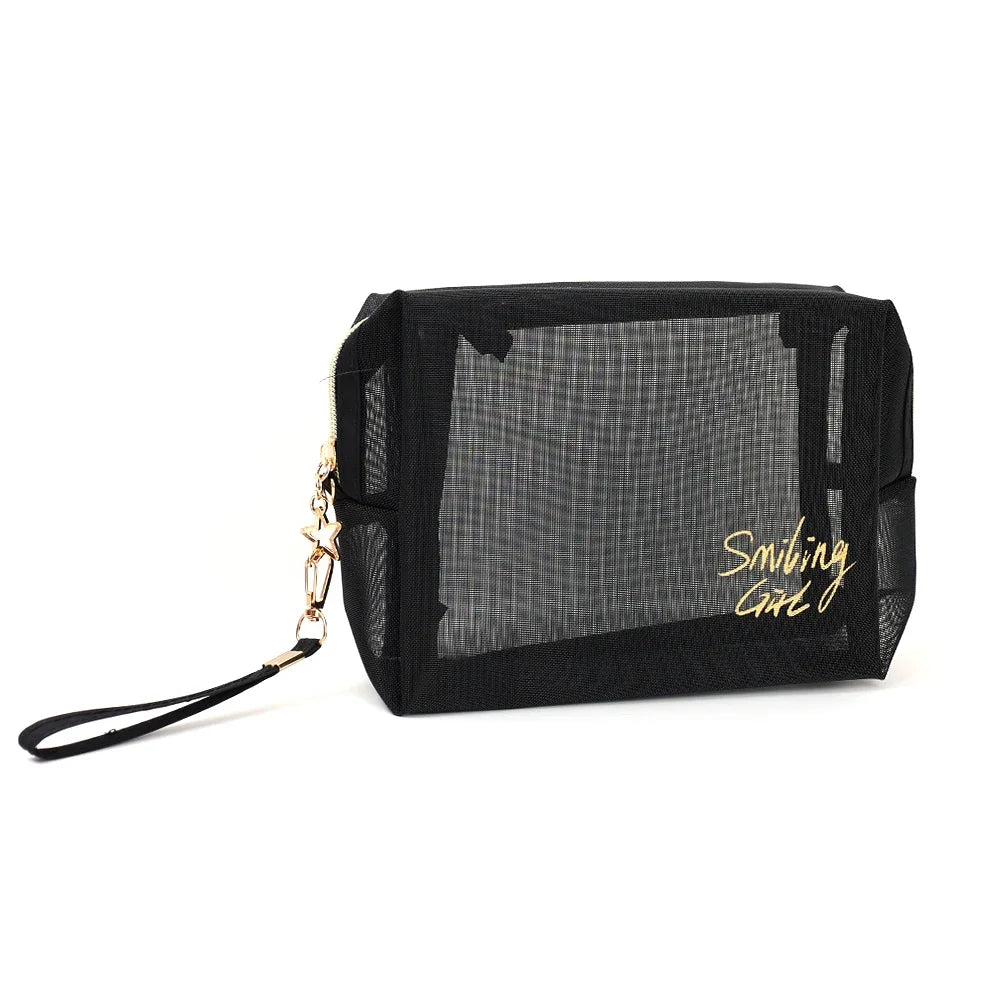 Large Capacity Mesh Travel Makeup Bag Organizer
