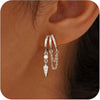 Gold Plated Triple Huggie Stud Earrings