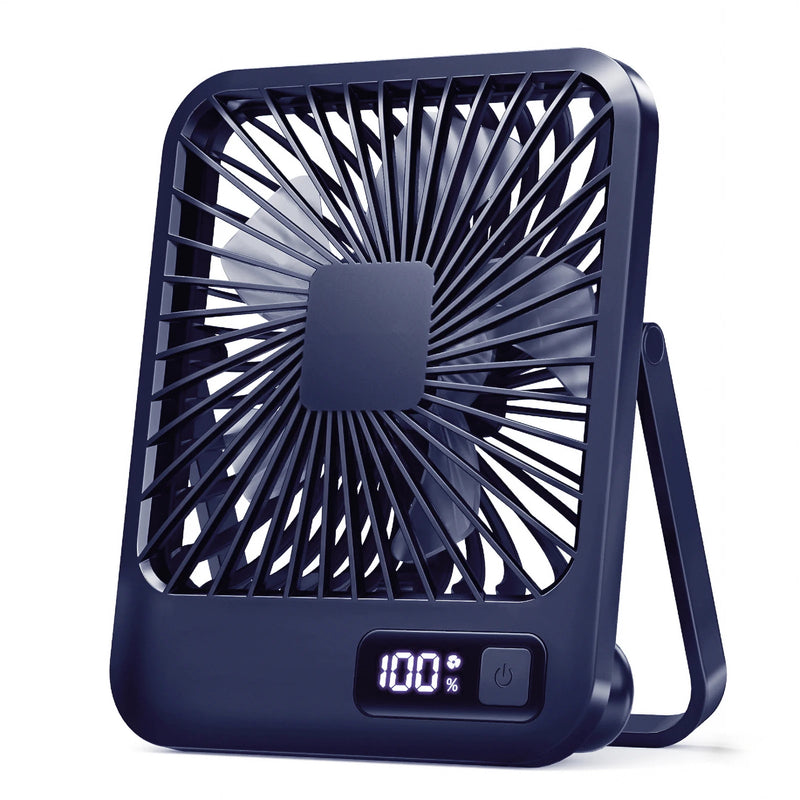 Rechargeable USB Desk Fan with 180° Tilt and 5-Speed Quiet Operation