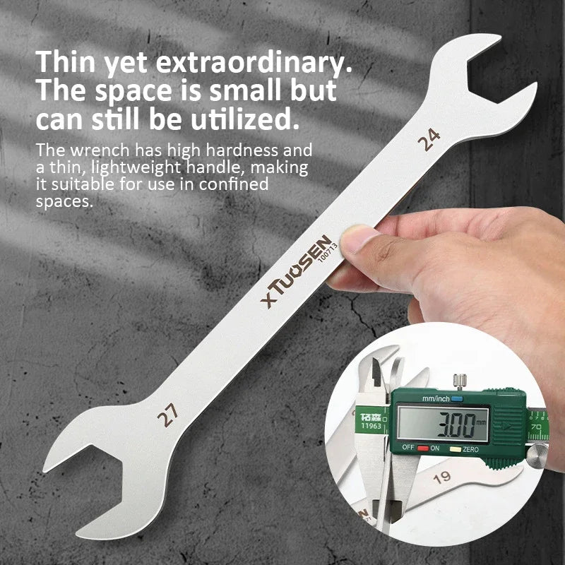 Ultra-Thin Dual-End Open Wrench for Tight Spaces