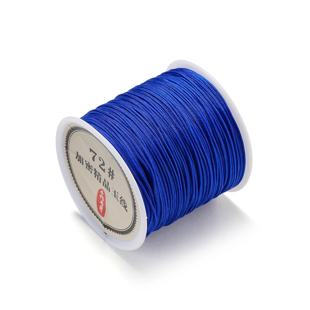 Spool of 0.8mm blue nylon macramé cord for jewelry making