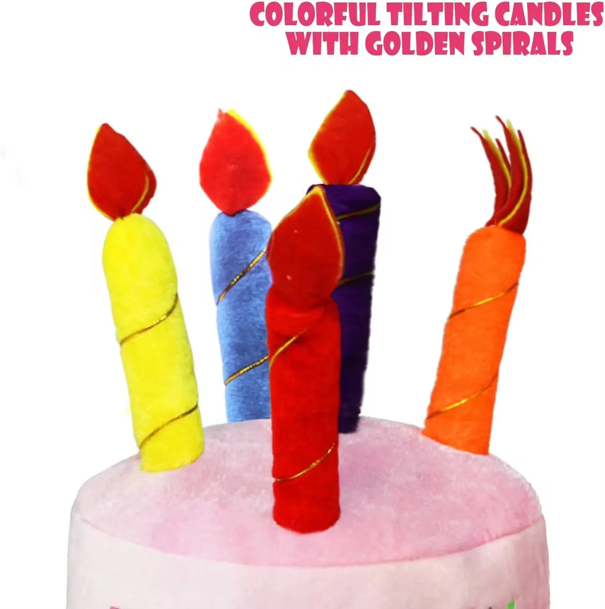 Novelty Birthday Cake Hat with Candle Accent