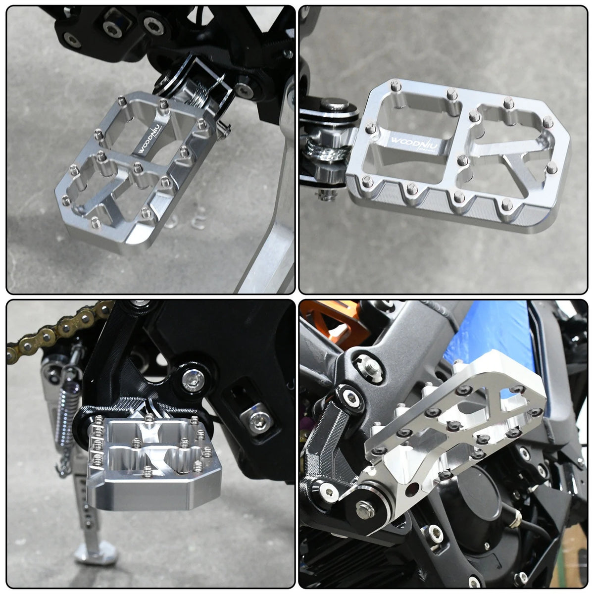 Durable Aluminum Footpegs with Pedal Bracket for Electric Dirt Bikes