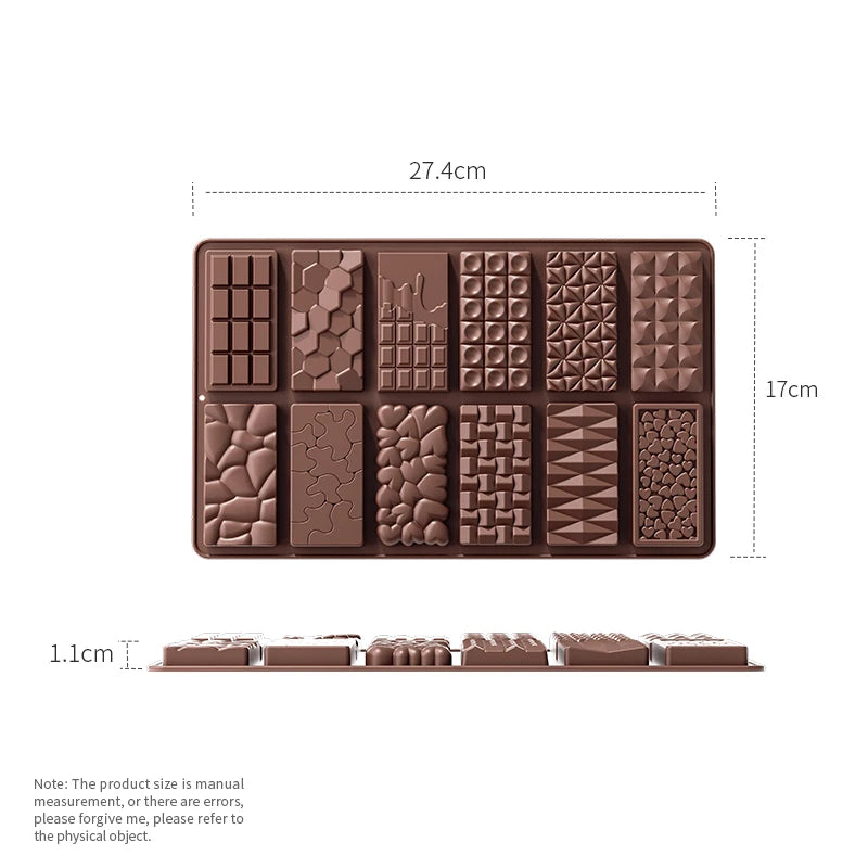 Deep Silicone Chocolate Bar Mold for Homemade Candy & Desserts