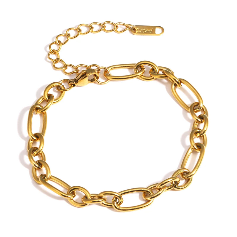 Gold-Plated Stainless Steel Link Bracelet