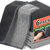 A pack of six non-scratch wire dishcloths featuring a double layer of microfiber and mesh material.