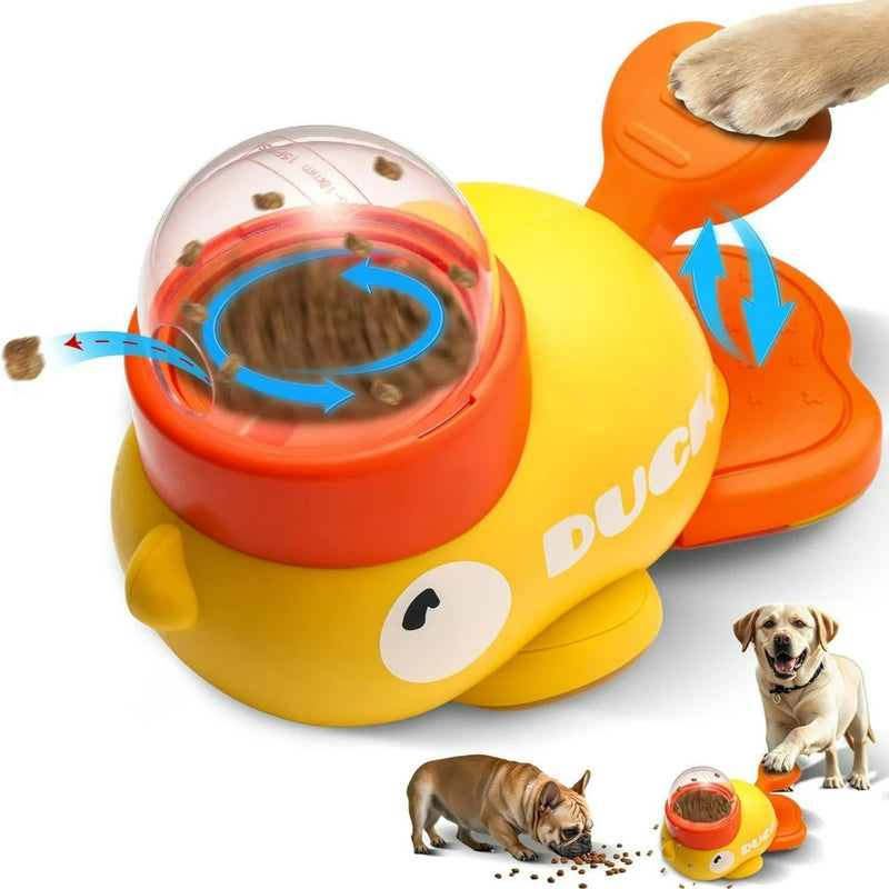 Yellow Duck Treat Dispenser Puzzle Toy for Cats and Dogs
