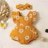 Baby Girl Sleeveless Floral Romper with Headband