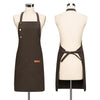 Canvas Cotton Cooking Apron with Adjustable Halter Neck and Large Pockets