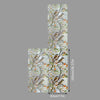 Vertical sheet of floral stained glass window film featuring leaves and small birds on a light gray background