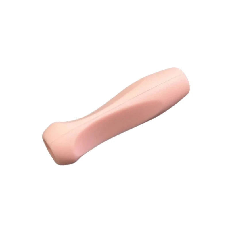 A light pink soft silicone pen grip sleeve designed to enhance digital pen comfort and grip.