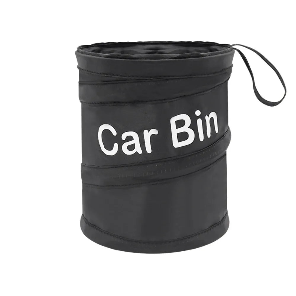Waterproof Car Trash Can with Lid and Side Pocket