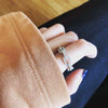 Geometric Sterling Silver Stackable Ring with Cubic Zirconia
