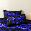 Gothic Triple Moon Starry Duvet Cover Set – Purple Botanical Mandala Bedding