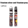 Two paint repair pens in titanium silver and titanium gray colors for touch-up work