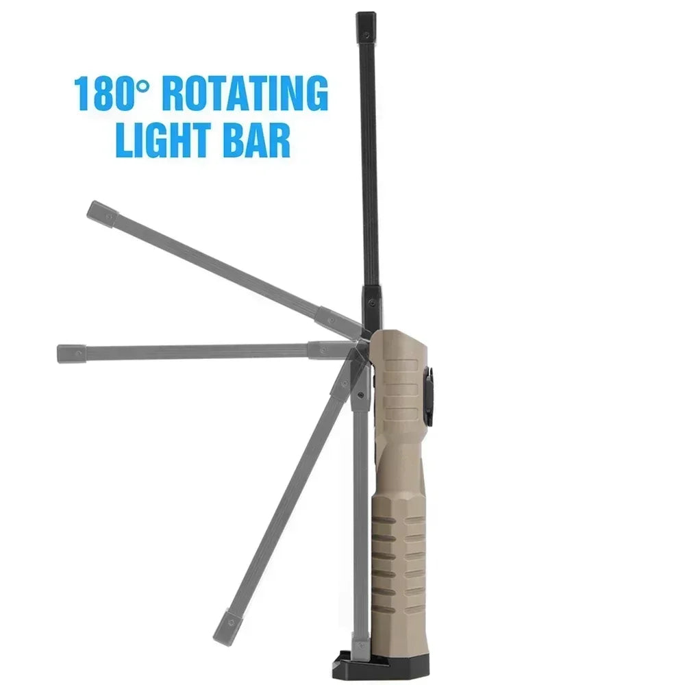 Foldable LED Work Light with Magnetic Base and USB Charging