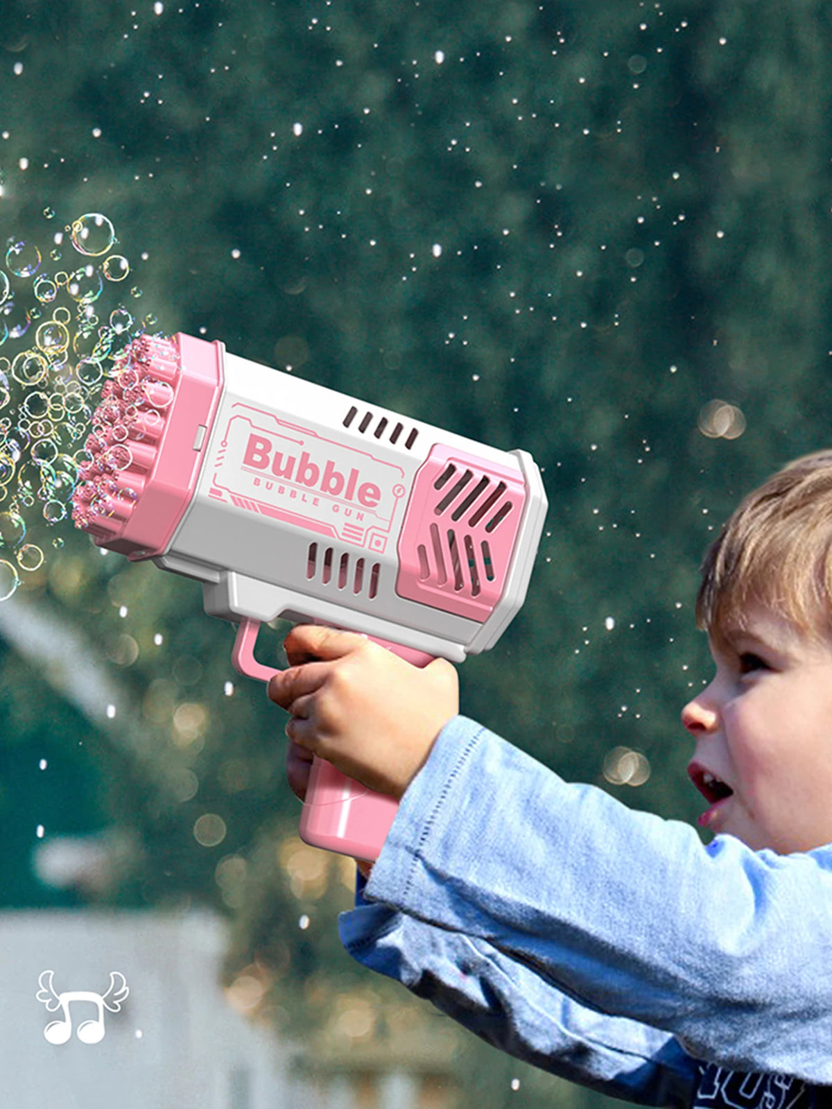 Kids Bubble Blower Gun - 40 Hole Electric Toy