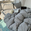 4-Piece Cotton Bedding Set with Duvet Cover, Flat Sheet, and Pillowcases