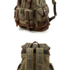 Canvas & Leather Travel Backpack – Waterproof, Large Capacity for School, Work & Hiking