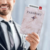 Embroidered Letter Passport Holder with Card Pocket