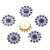 A set of multicolor sew-on flower rhinestones in a 50-pack, featuring various sizes and colors.