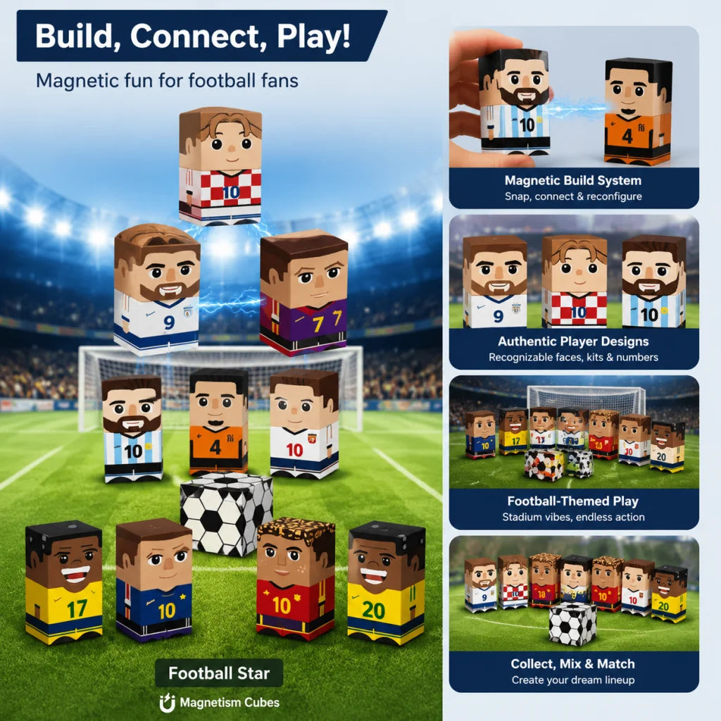 Soccer Magnetic Building Blocks Set (24 Pieces)