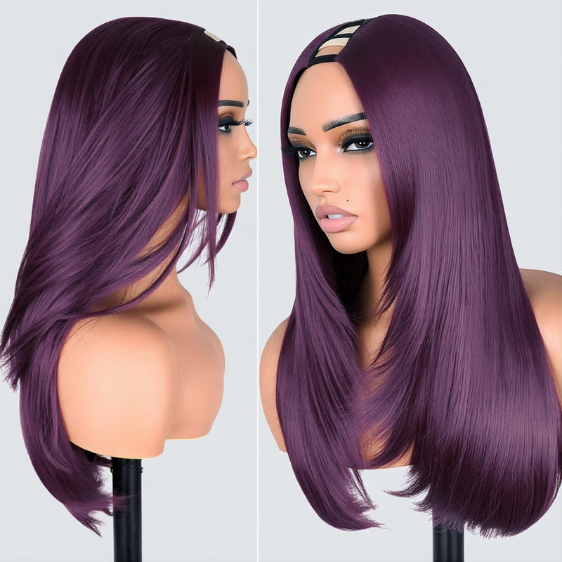 V-Part Straight Half Wig with Natural Layered Volume