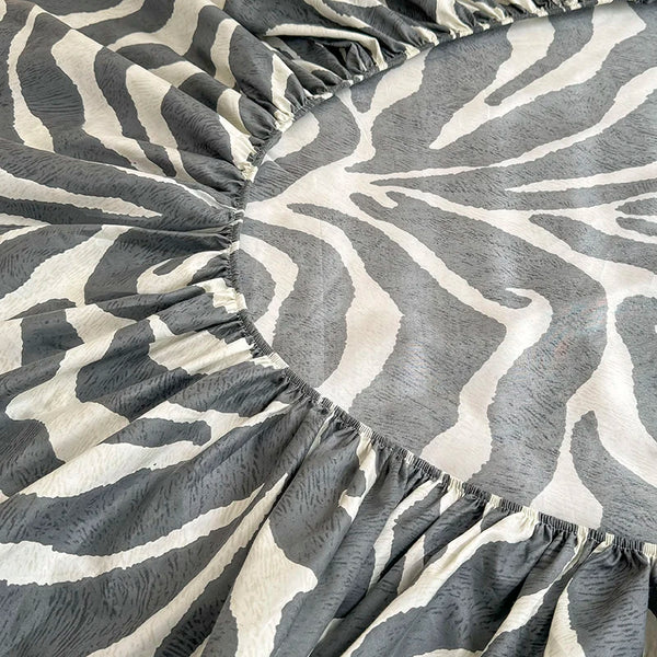 Zebra Print Fitted Bed Sheet with Elastic Edge
