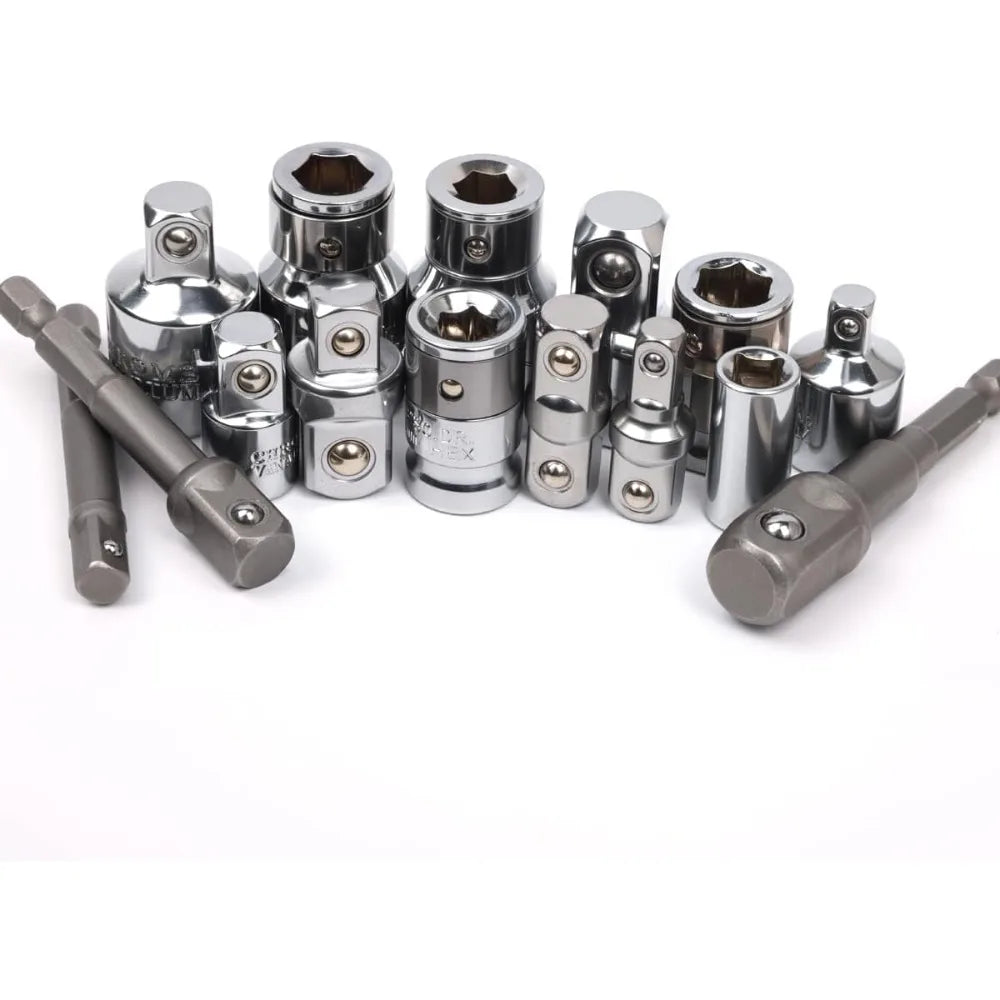 Socket Wrench Adapter & Reducer Kit (1/4" to 1/2" Drive)