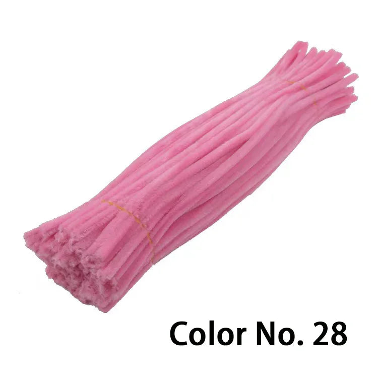 Pink chenille craft stems in Color No. 28