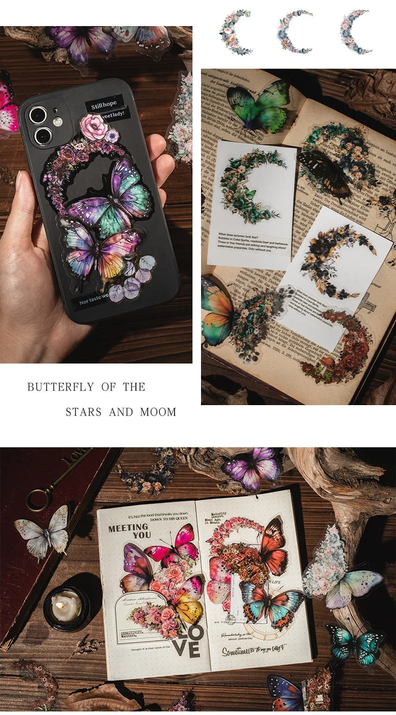 Butterfly & Flower Decorative Sticker Pack (30-Piece Set)