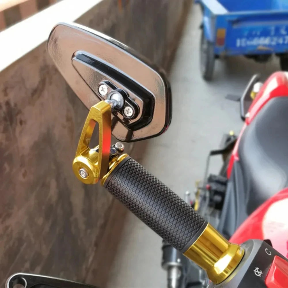 Universal 22mm Motorcycle Bar End Mirrors - 360° Adjustable Pair