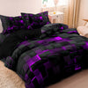 Geometric Grid Print Duvet Cover Set with Pillowcases