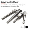 Hex Shank Socket Adapter Set for Power Drills (1/4, 3/8, 1/2 Inch)