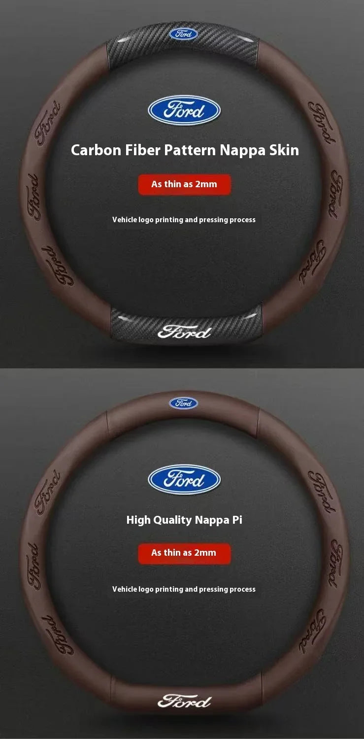 Carbon Fiber Steering Wheel Cover for Ford Models