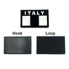 Black and white Italy flag patches with hook and loop backing