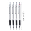 A set of professional metal mechanical pencils with varying diameters (0.5 to 2.0 mm) and black grips.