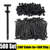 A set of 500 nylon cable tie buckles and clips for various repairs